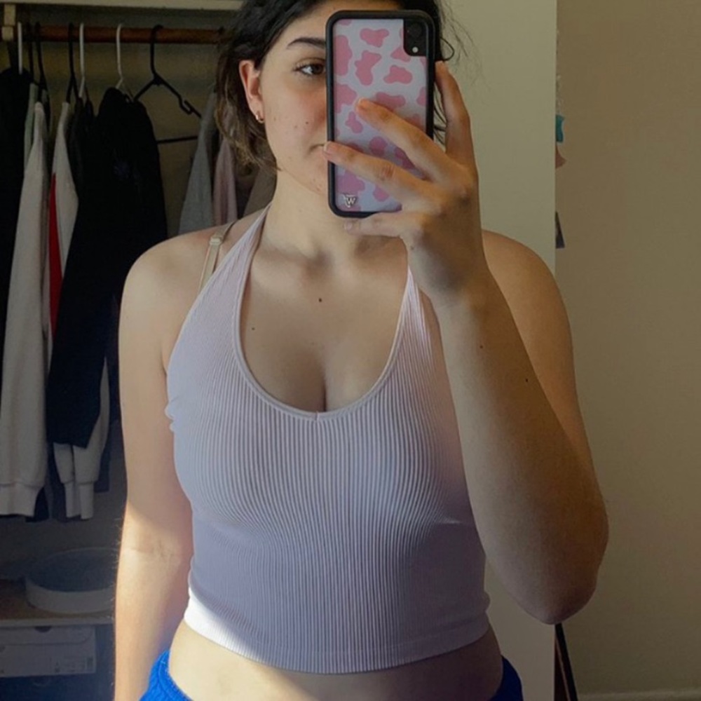Pink halter tank